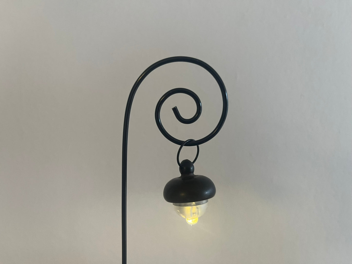 Enchanted Fairy Lantern with Wooden Acorn Cap - Magical Glow for Your Fairy Village