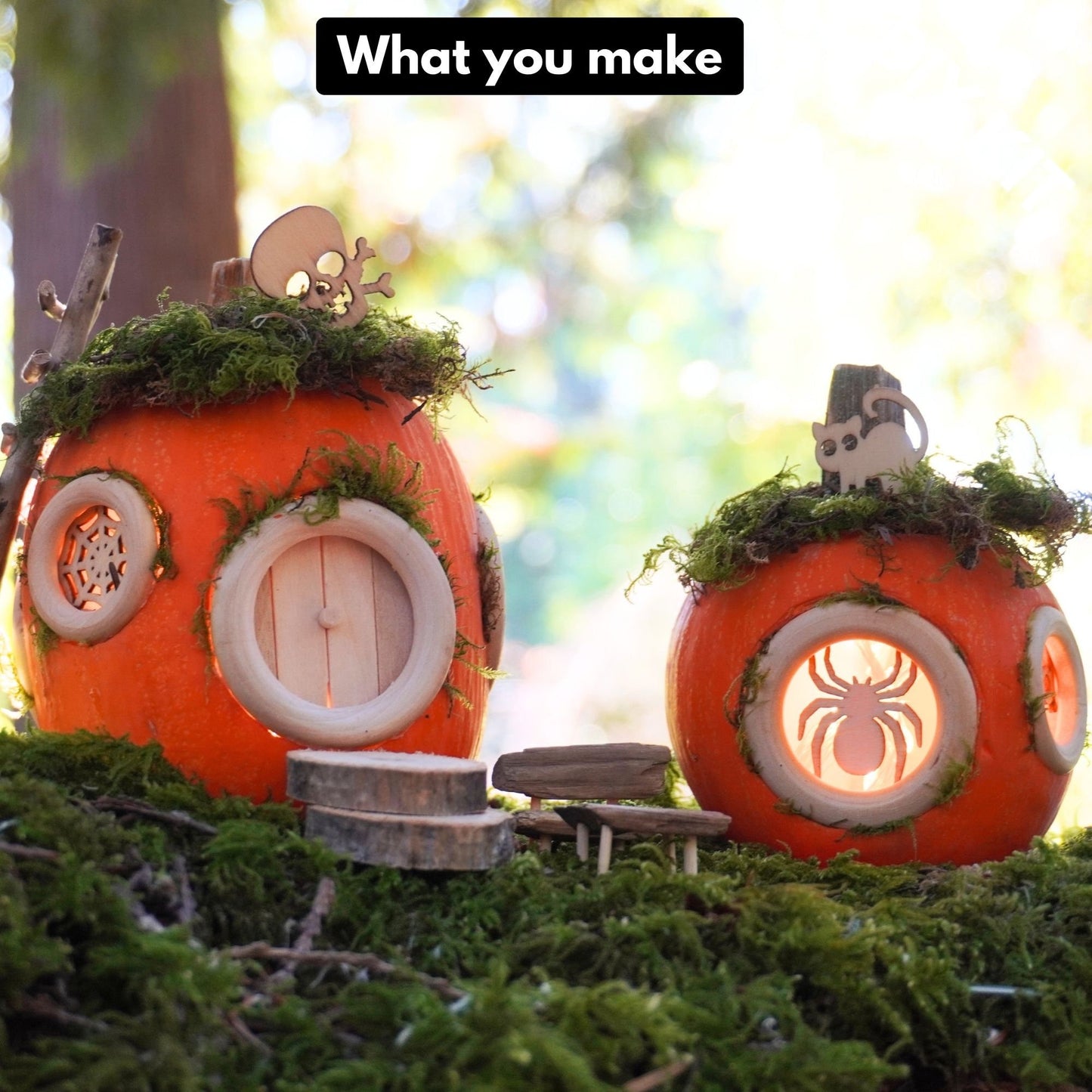 2x DIY pumpkin fairy house Kits
