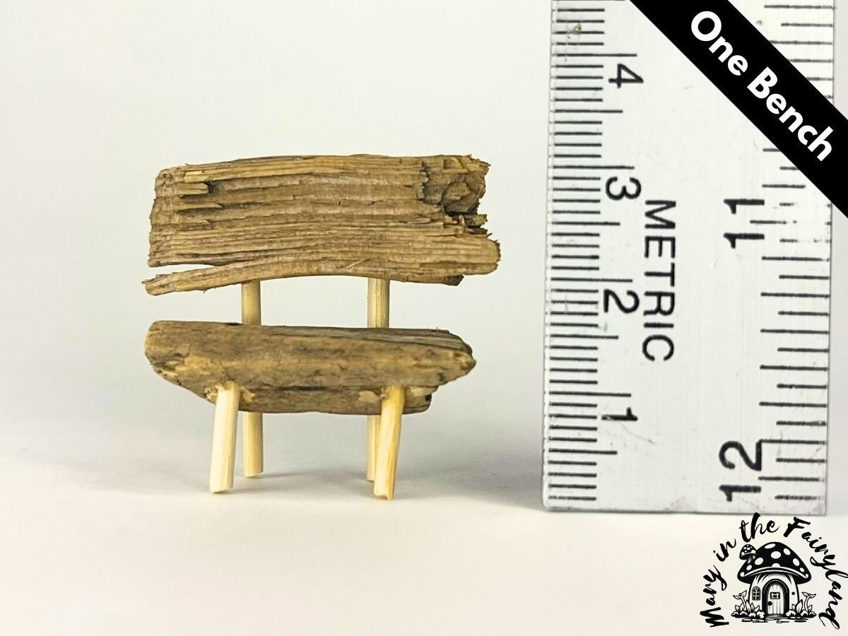 5x Enchanting Handmade Miniature Wood Benches
