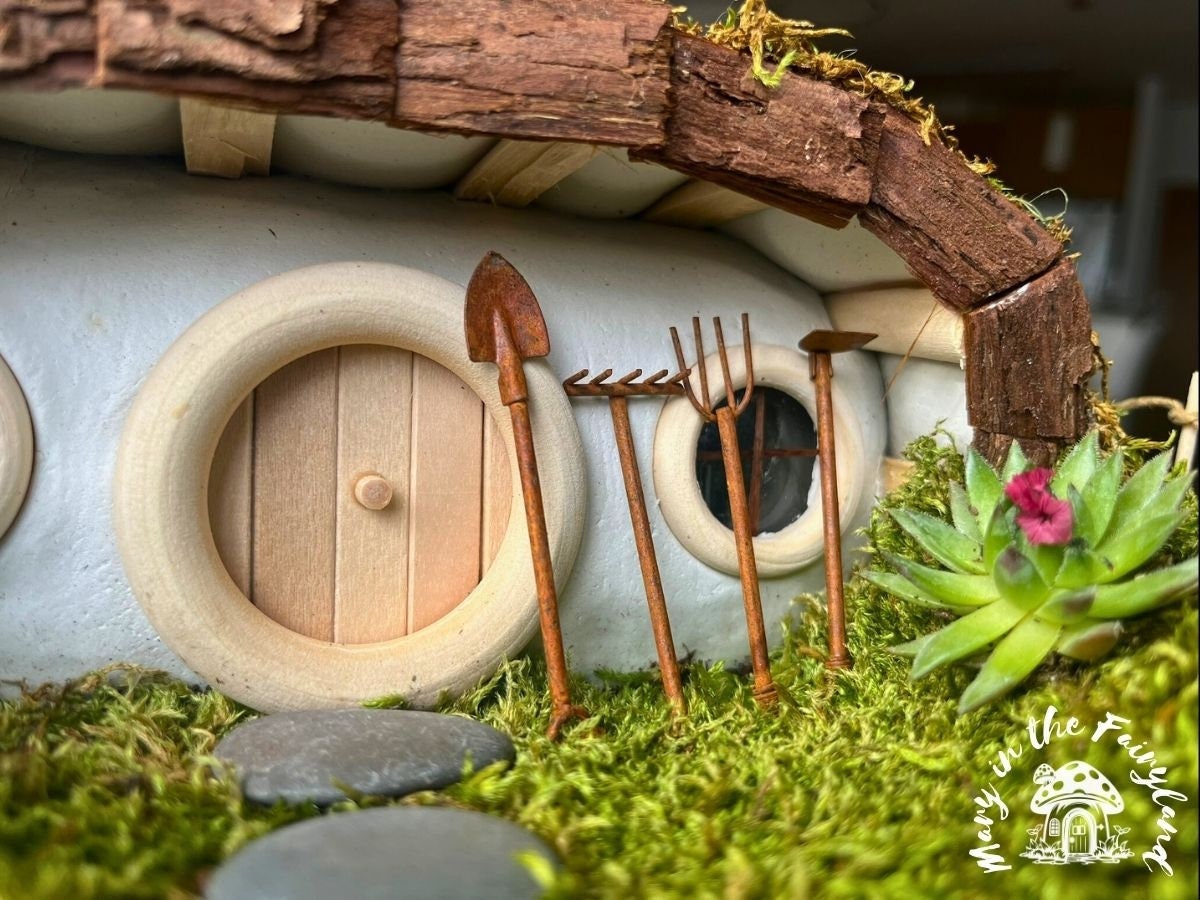 miniature garden tools set 4 Pcs Piece Set Pocket Fairy Garden Miniature Tools Dollhouse Accessory Accessories Gardening