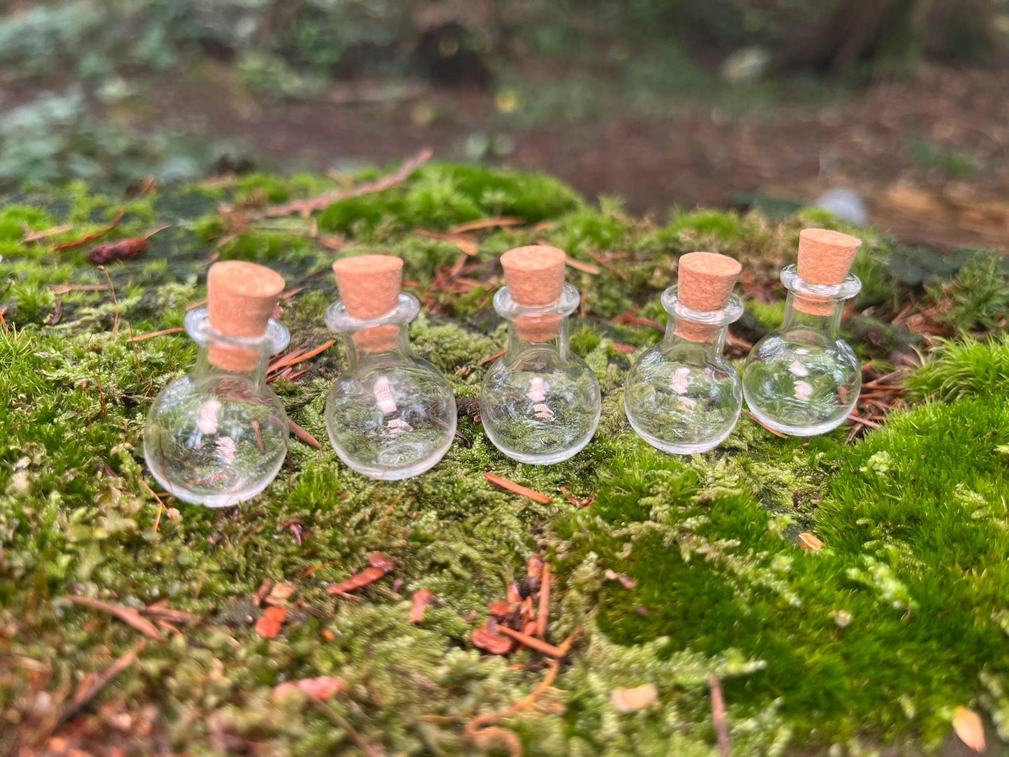 Set of 5 Enchanted Transparent Miniature Bottles