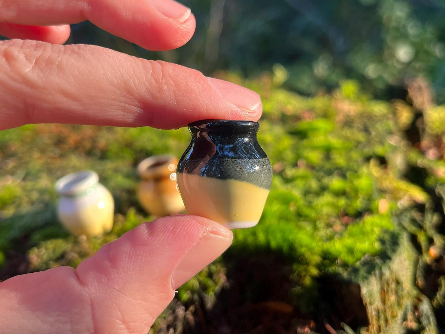 Set of 3 Enchanted Miniature Ceramic Vases