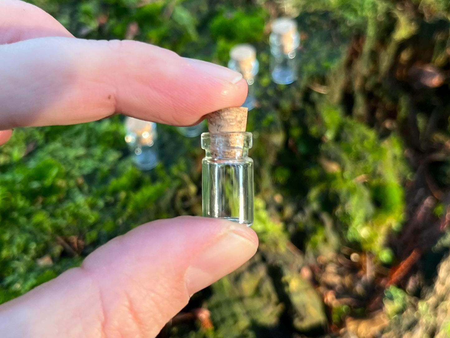Set of 5 Enchanted Transparent Tiny Bottles