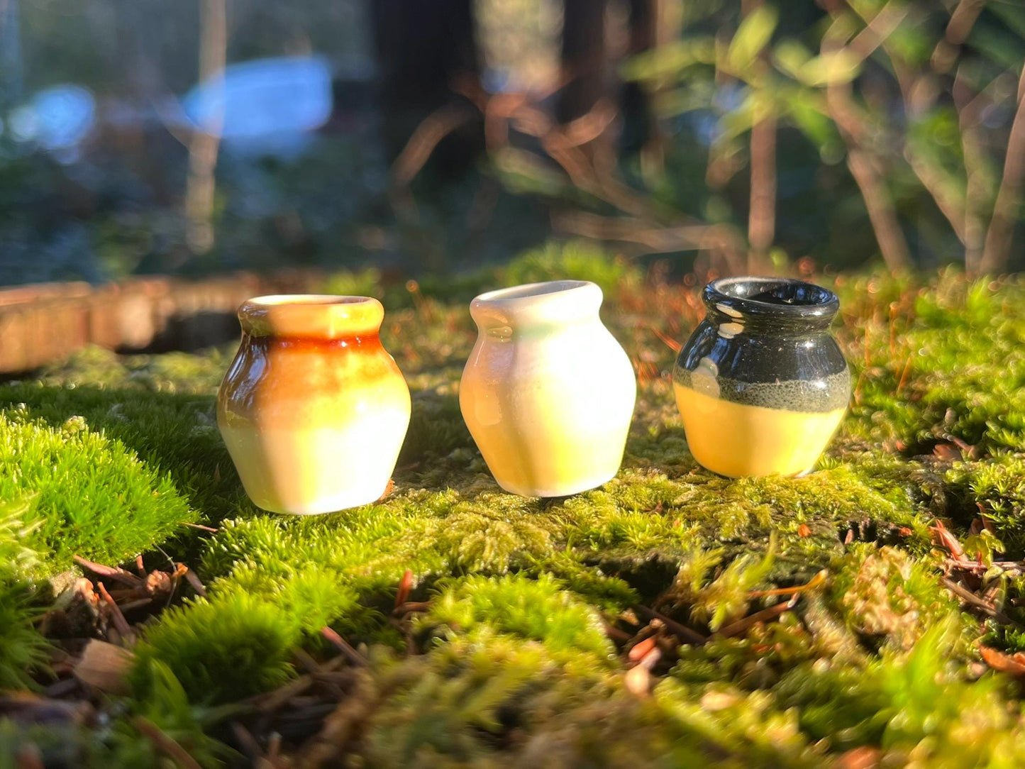 Set of 3 Enchanted Miniature Ceramic Vases