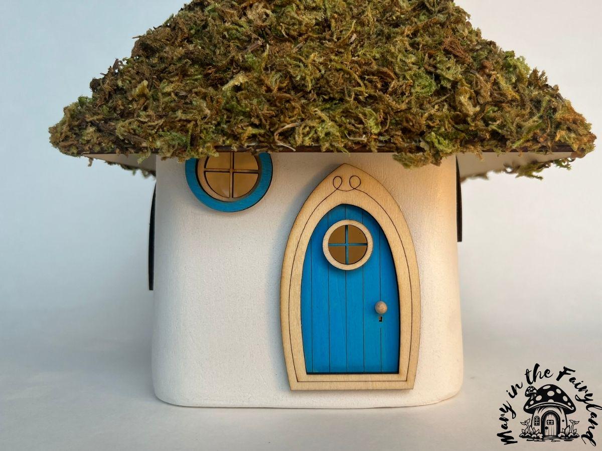 Handcrafted Fairy House – Unique Handmade with Wooden Roof & Natural Moss (Indoor Version)