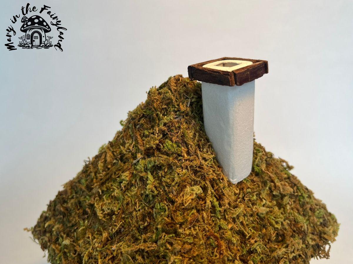 Handcrafted Fairy House – Unique Handmade with Wooden Roof & Natural Moss (Indoor Version)