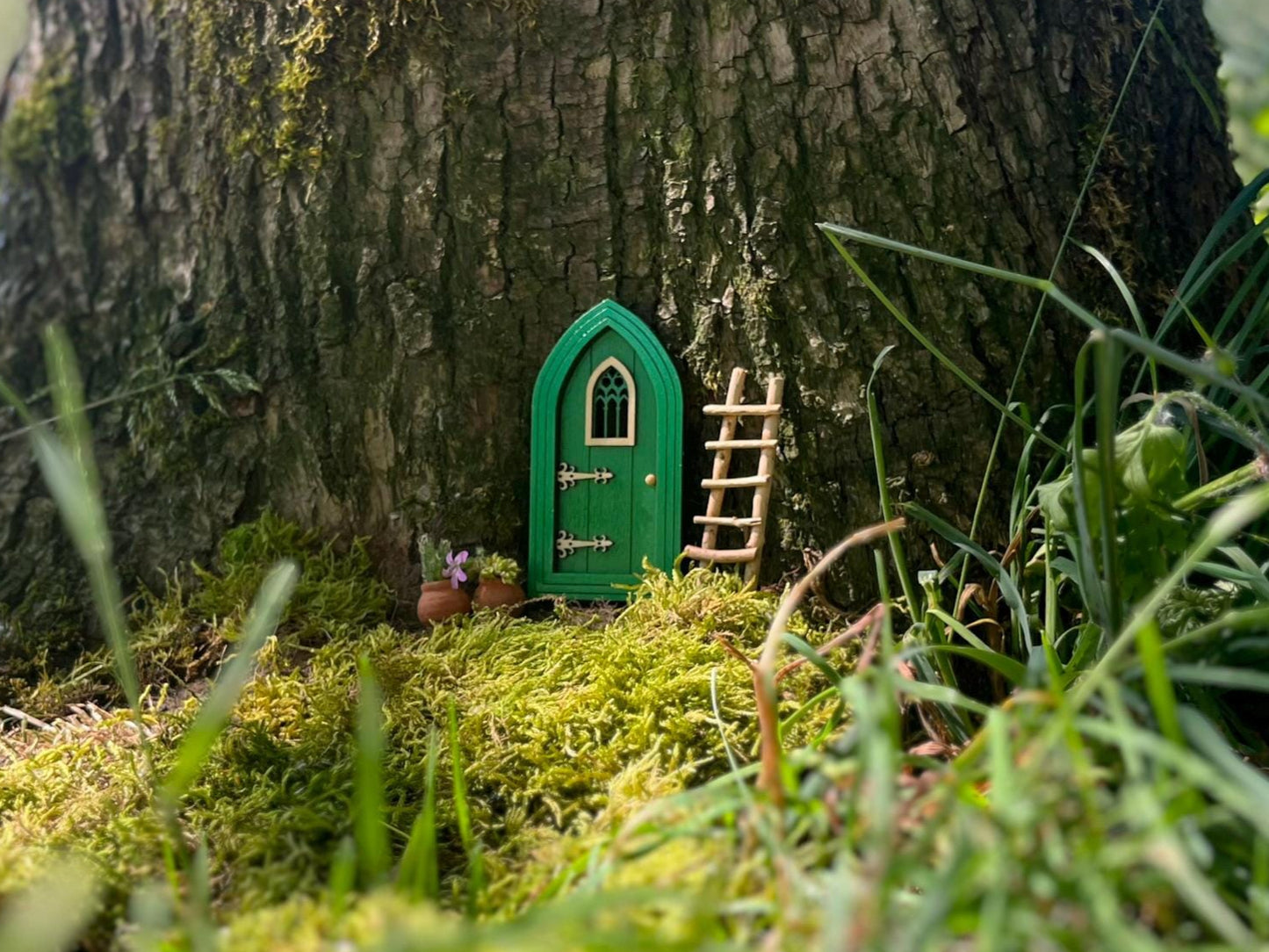 Colored Gothic Fairy Doors for Enchanting Outdoor Fairy Gardens