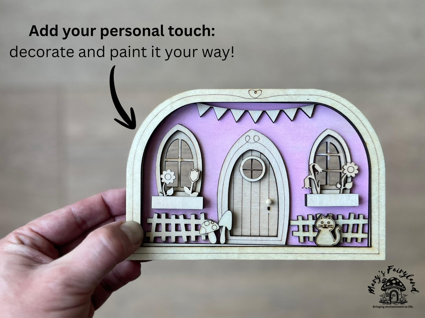 DIY Fairy Scene Kit β 22-Piece Gift Craft | Fairy Garden Activity for All Ages | Relaxing Wood Kit to Decorate