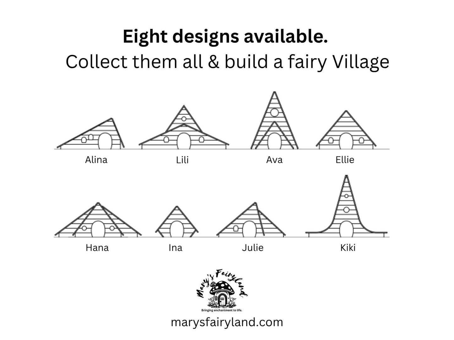 DIY Fairy House Kit - Wooden Fairy Garden House with Solar Roof - Lili