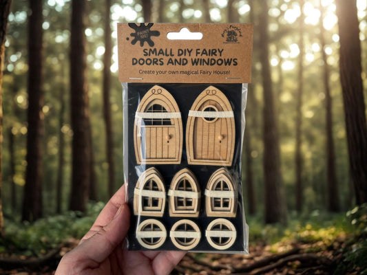 DIY wooden fairy door and windows kit for fairy houses