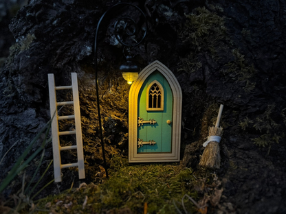 Fairy Arrival Set – Door, Glowing Lantern, Ladder & Broom