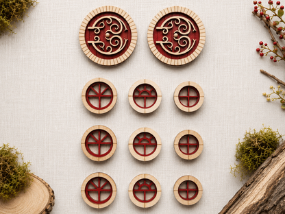 Finished Round Fairy Door and Windows Set for Fairy Garden or Fairy House