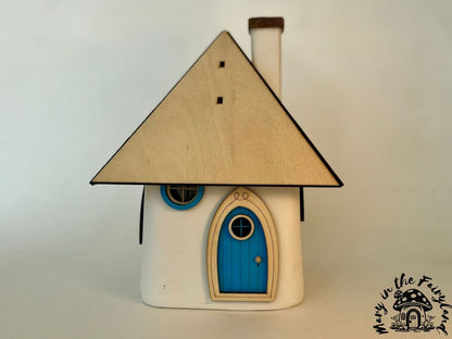 Handcrafted Fairy House – Unique Handmade with Wooden Roof & Sealed for Durability (Outdoor Version)