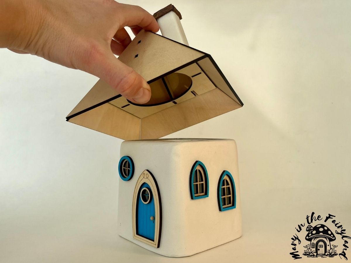 Handcrafted Fairy House – Unique Handmade with Wooden Roof & Sealed for Durability (Outdoor Version)