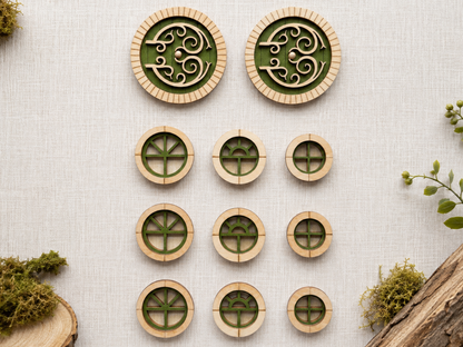 Finished Round Fairy Door and Windows Set for Fairy Garden or Fairy House