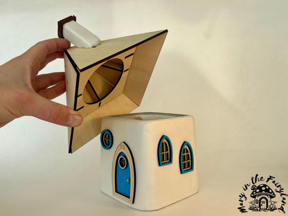 Handcrafted Fairy House – Unique Handmade with Wooden Roof & Sealed for Durability (Outdoor Version)