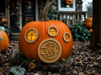 Finished Round Fairy Door & Window Set – Fairy Gardens & Pumpkin Houses