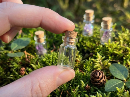 Set of 20 Enchanted Transparent Tiny Glass Bottles