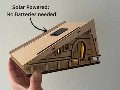 Fairy House Kit with Solar Light - DIY Wooden Garden Cottage to Build & Paint - Alina's Craft Kit