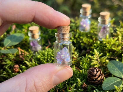 Set of 20 Enchanted Transparent Tiny Glass Bottles