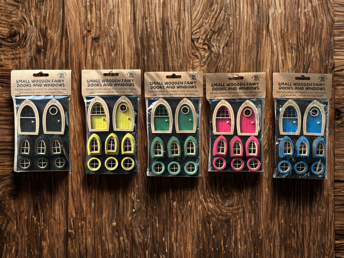 Finished Small Fairy Door and Window Set - Build a Magical Fairy House