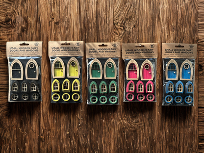 Finished Small Fairy Door and Window Set - Build a Magical Fairy House