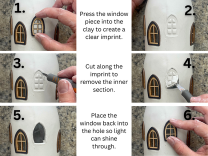 Finished Small Fairy Door and Window Set - Build a Magical Fairy House
