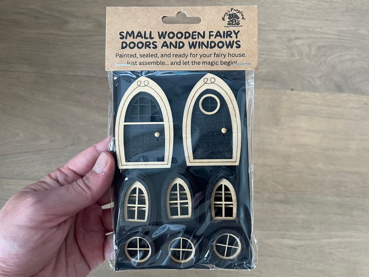 Finished Small Fairy Door and Window Set - Build a Magical Fairy House