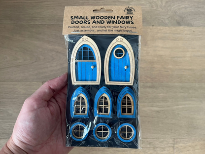 Finished Small Fairy Door and Window Set - Build a Magical Fairy House