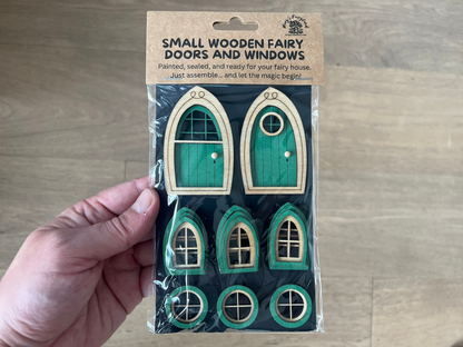Finished Small Fairy Door and Window Set - Build a Magical Fairy House