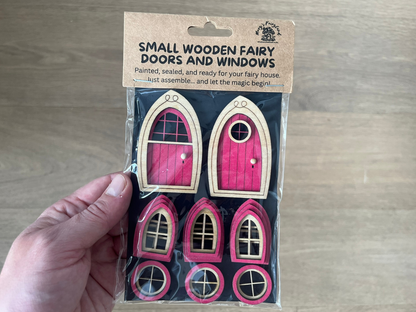 Finished Small Fairy Door and Window Set - Build a Magical Fairy House