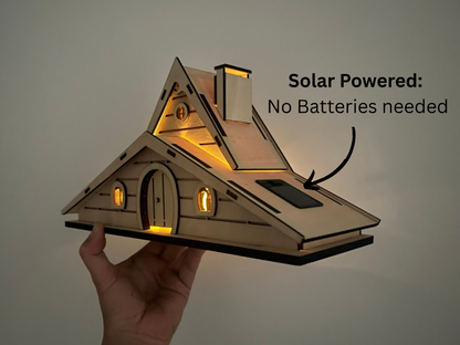 Fairy House Kit with Solar Light - DIY Wooden Garden Cottage to Build & Paint - Lili's Craft Kit