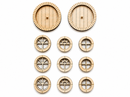 DIY Round Fairy Door and Windows Kit for Fairy Garden or Fairy House