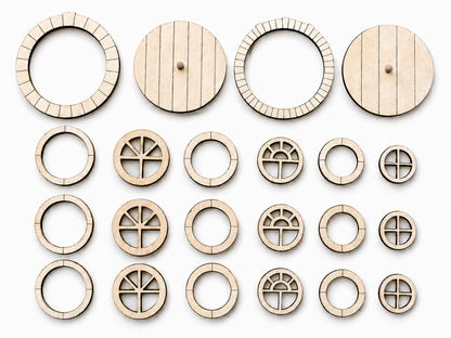 DIY Round Fairy Door and Windows Kit for Fairy Garden or Fairy House