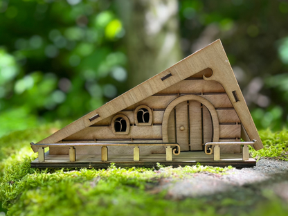 Fairy House Kit with Solar Light - DIY Wooden Garden Cottage to Build & Paint - Alina's Craft Kit