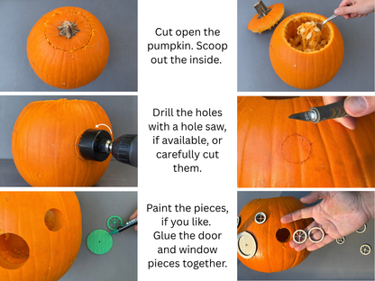 Finished Round Fairy Door & Window Set – Fairy Gardens & Pumpkin Houses