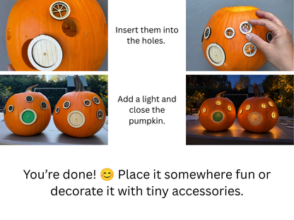 Finished Round Fairy Door & Window Set – Fairy Gardens & Pumpkin Houses
