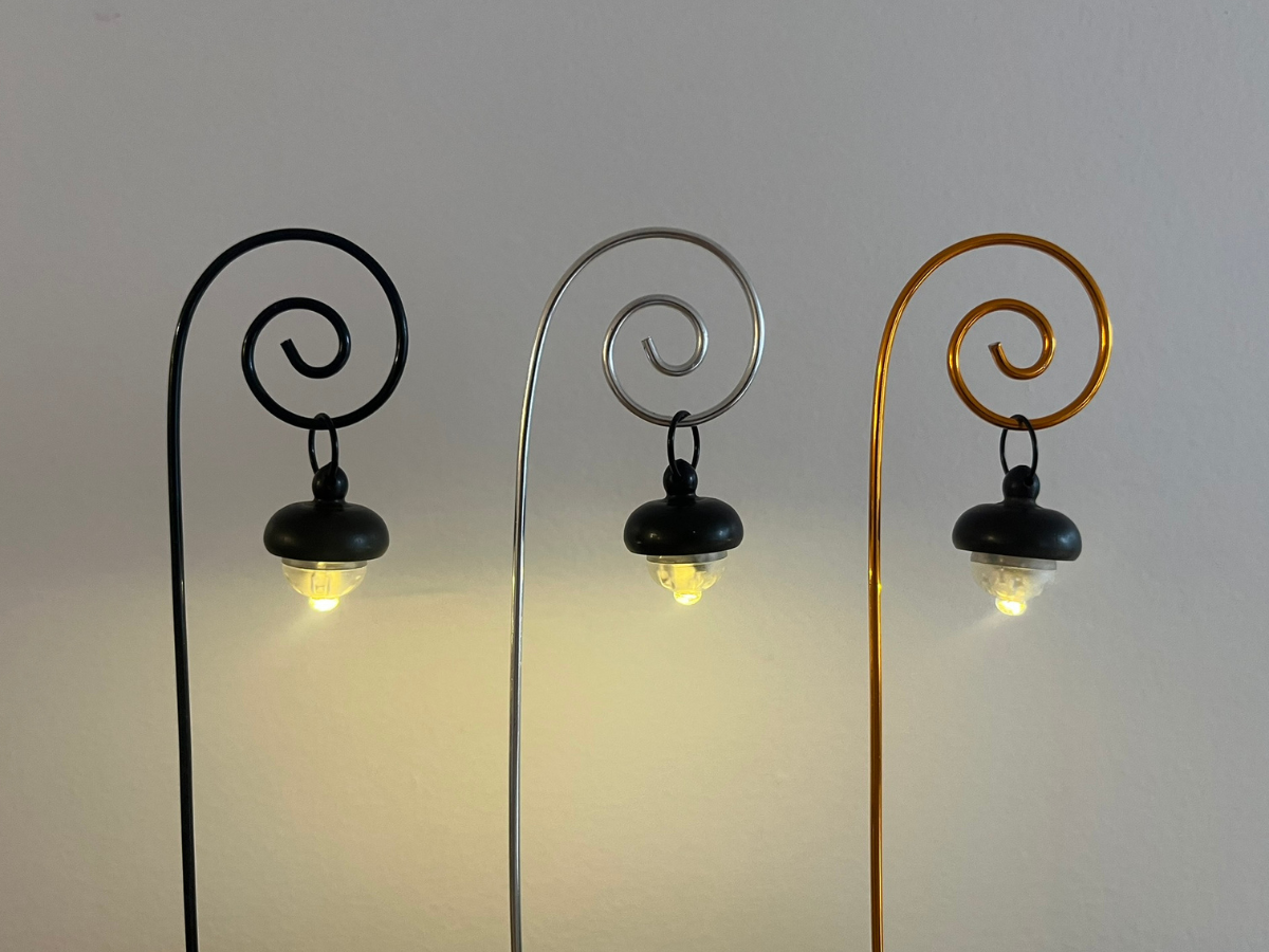 Enchanted Fairy Lantern with Wooden Acorn Cap - Magical Glow for Your Fairy Village