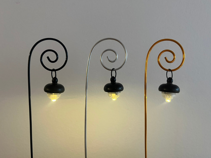 Enchanted Fairy Lantern with Wooden Acorn Cap - Magical Glow for Your Fairy Village