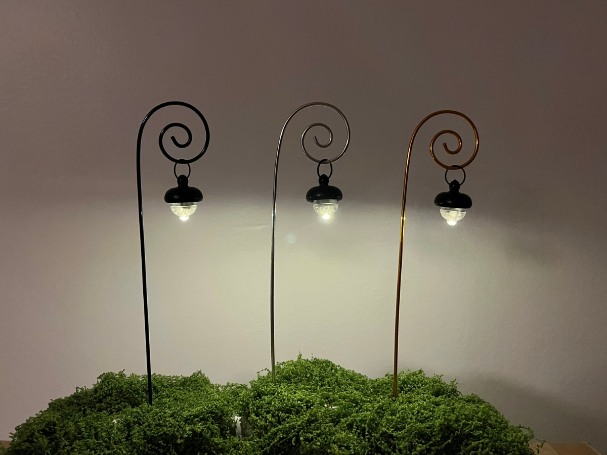 Enchanted Fairy Lantern with Wooden Acorn Cap - Magical Glow for Your Fairy Village