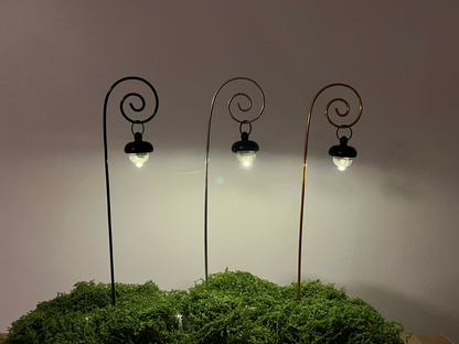 Enchanted Fairy Lantern with Wooden Acorn Cap - Magical Glow for Your Fairy Village