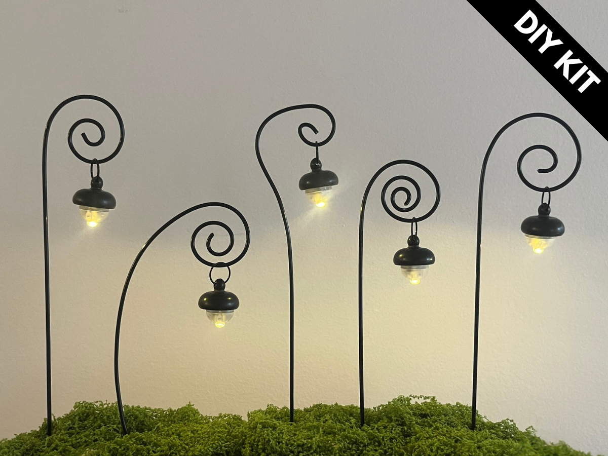 DIY Fairy Lantern Kit with Wooden Acorn Cap - Create 5 Magical Fairy Lights