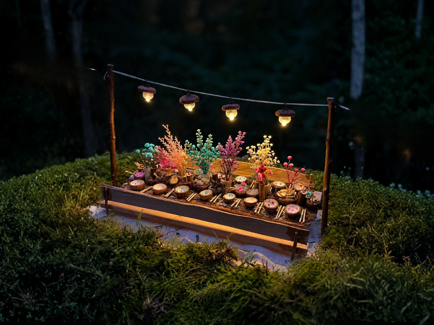 Preserved Flower Set for Fairy Gardens & Miniature Scenes