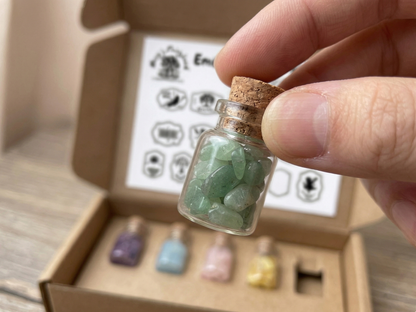 Set of 10 Fairy Potion Bottles with Labels - Mini Glass Bottles for Fairy Gardens