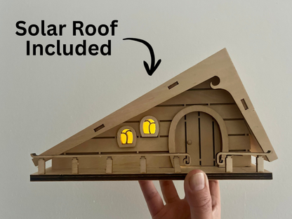 Fairy House Kit with Solar Light - DIY Wooden Garden Cottage to Build & Paint - Alina's Craft Kit