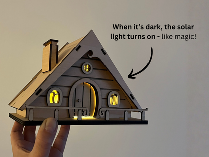 DIY Fairy House Kit with Solar Light - Ellie's Wooden Garden Cottage - Build & Paint Craft