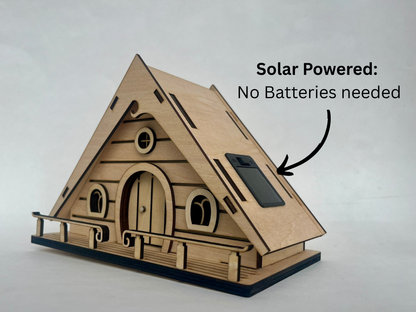 DIY Fairy House Kit with Solar Light - Ellie's Wooden Garden Cottage - Build & Paint Craft