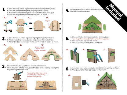 DIY Fairy House Kit with Solar Light - Ellie's Wooden Garden Cottage - Build & Paint Craft