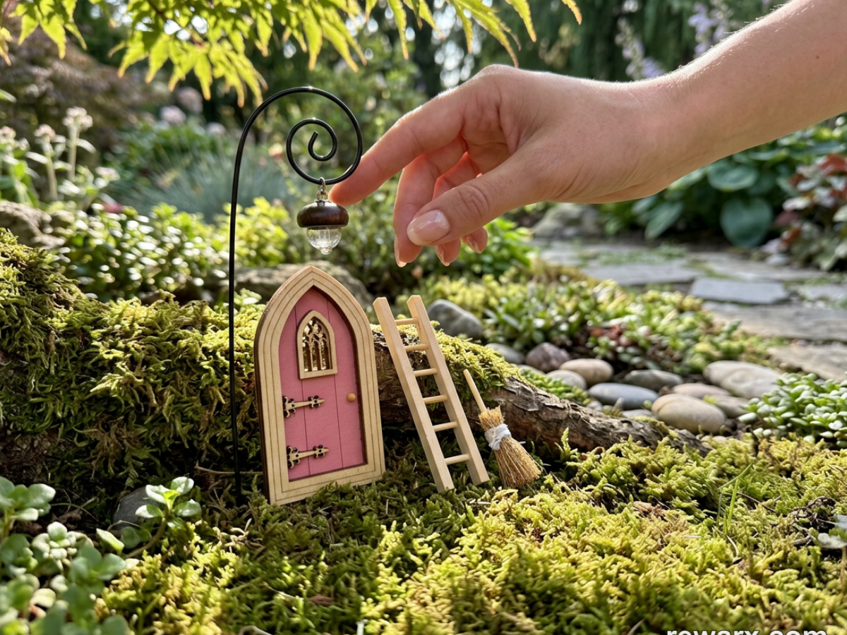 Fairy Arrival Set – Door, Glowing Lantern, Ladder & Broom