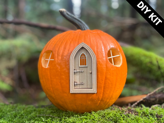 DIY Gothic Fairy Door Set – Build & Decorate Your Own Fairy Door (Pumpkin-Friendly Halloween Craft)